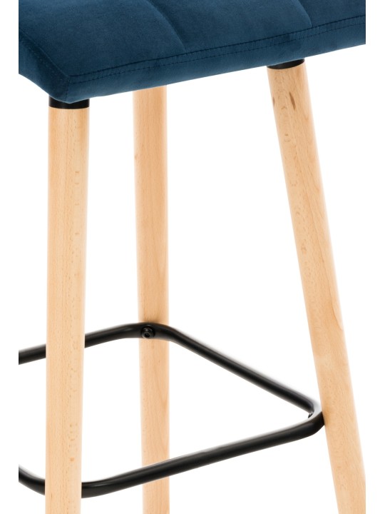 Lot de 2 tabourets de bar Lincoln velours, bleu