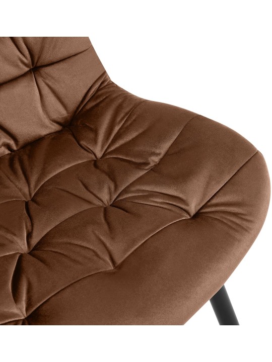 Chaise de salle à manger en velours Rossford, brun Chaise de salle à manger en velours Rossford, brun