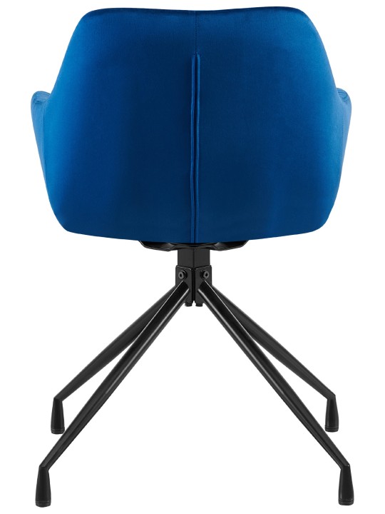 Chaise de salle à manger en velours Welby, bleu foncé Chaise de salle à manger en velours Welby, bleu foncé