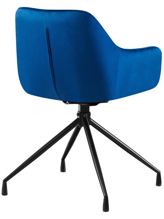 Chaise de salle à manger en velours Welby, bleu foncé Chaise de salle à manger en velours Welby, bleu foncé