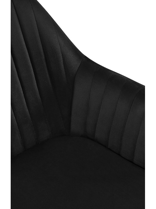 Chaise de salle à manger en velours Welby, noir Chaise de salle à manger en velours Welby, noir