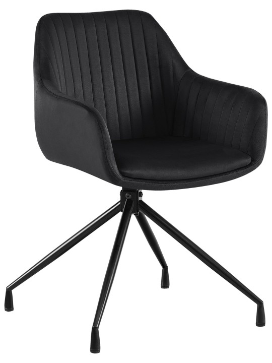 Chaise de salle à manger en velours Welby, noir Chaise de salle à manger en velours Welby, noir