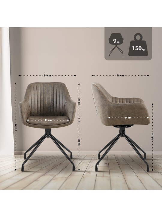 Chaise de salle à manger Welby Vintage, gris