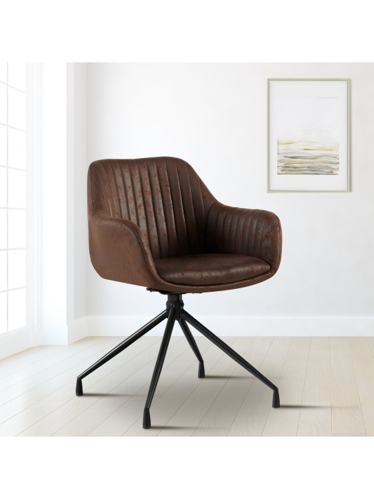 Chaise de salle à manger Welby Vintage, brun foncé