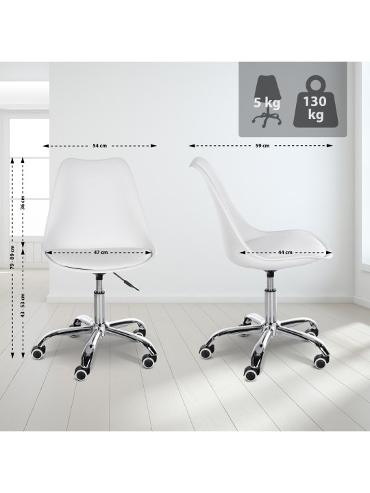 Tabouret de travail Laflin, blanc