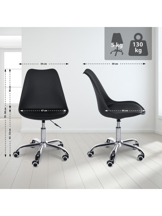 Tabouret de travail Laflin, noir