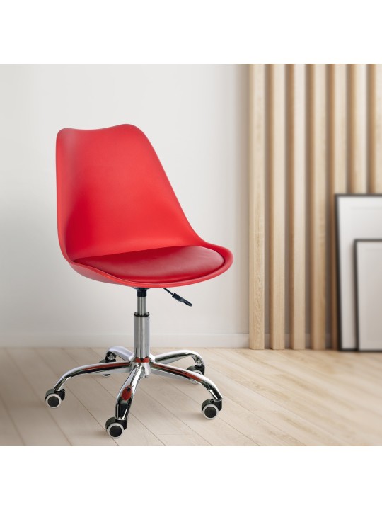 Tabouret de travail Laflin, rouge