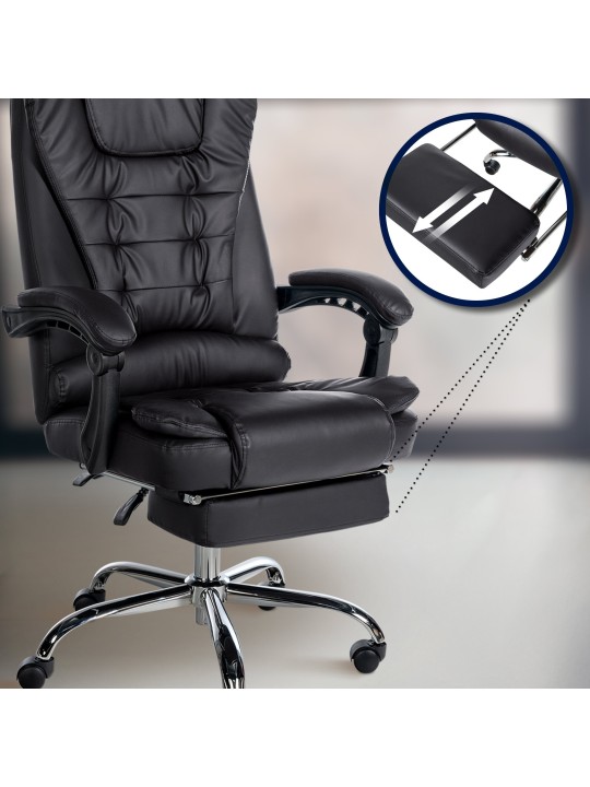 Chaise de bureau Oxygen simili cuir, noir Chaise de bureau Oxygen simili cuir, noir