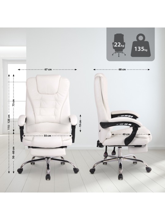 Chaise de bureau Oxygen simili cuir, blanc Chaise de bureau Oxygen simili cuir, blanc