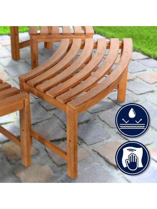 Banc d'arbre Nila 250 cm rond SANS dossier, brun