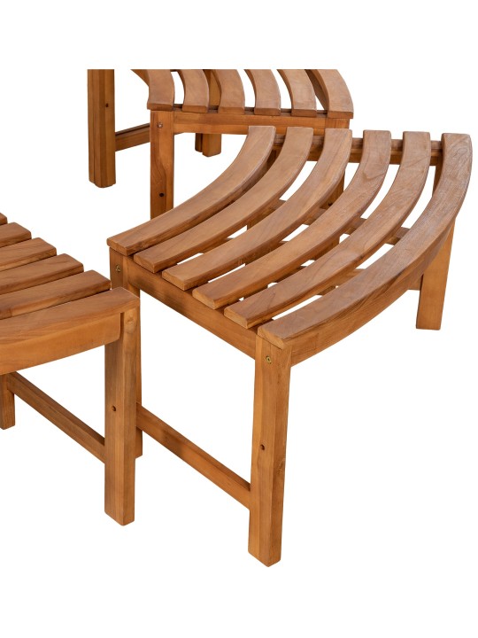 Banc d'arbre Nila 250 cm rond SANS dossier, brun