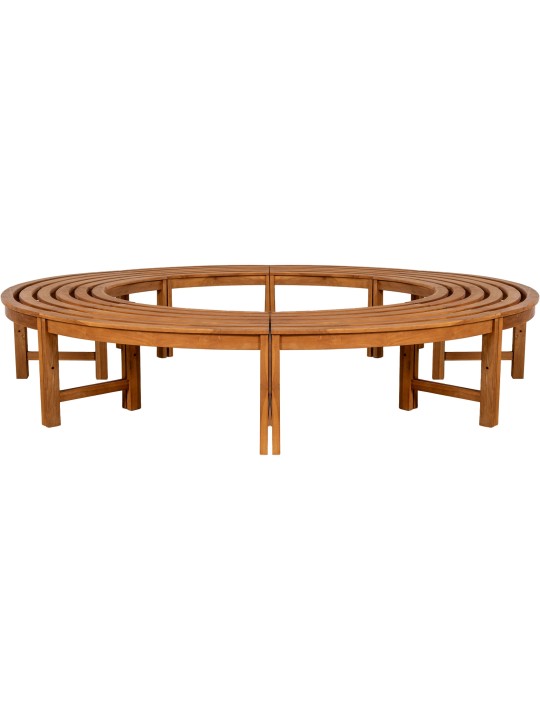 Banc d'arbre Nila 250 cm rond SANS dossier, brun