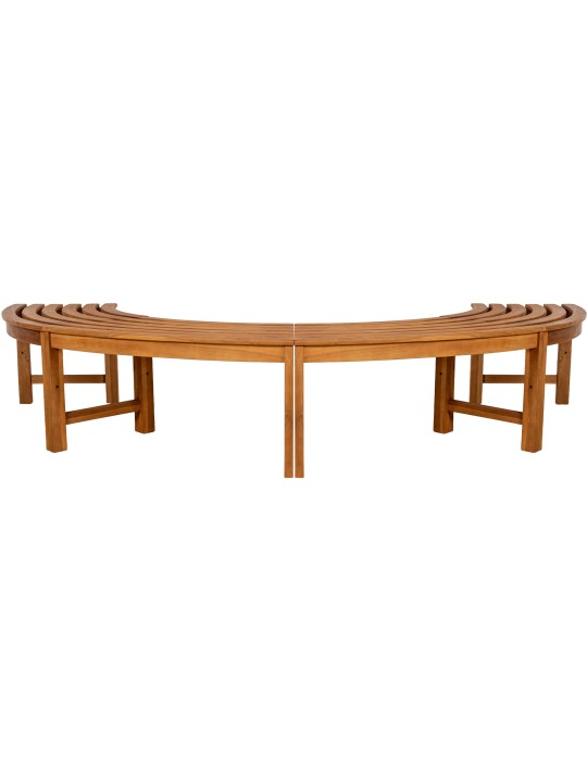 Banc d'arbre Mâle 250 cm semi-circulaire SANS dossier, teck Banc d'arbre Mâle 250 cm semi-circulaire SANS dossier, teck