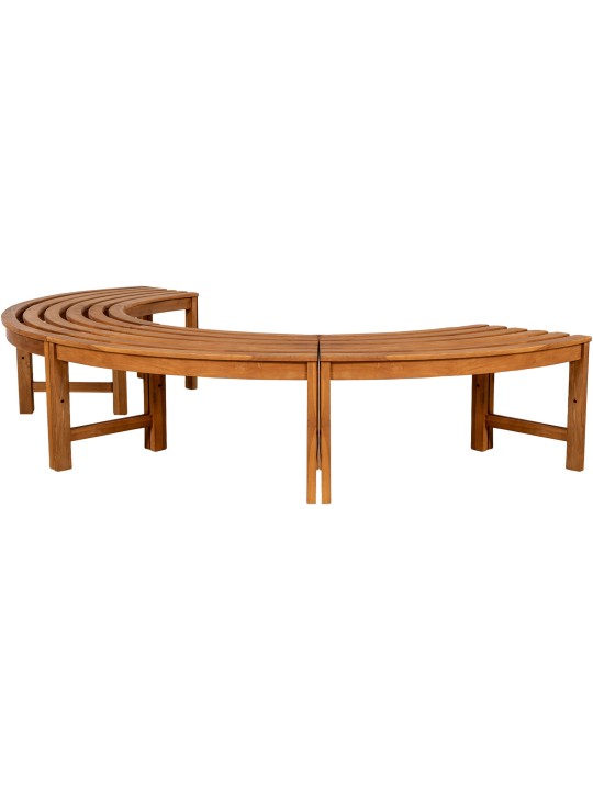 Banc d'arbre Mâle 250 cm semi-circulaire SANS dossier, teck Banc d'arbre Mâle 250 cm semi-circulaire SANS dossier, teck