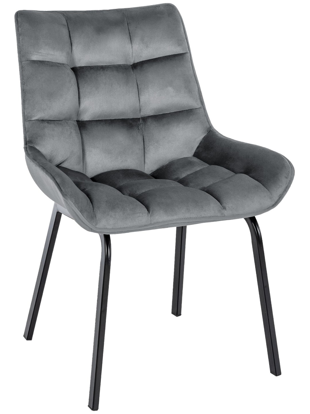 Chaise Saranda velours, gris foncé