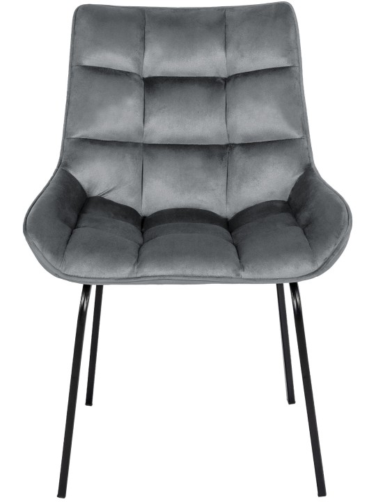 Chaise Saranda velours, gris foncé