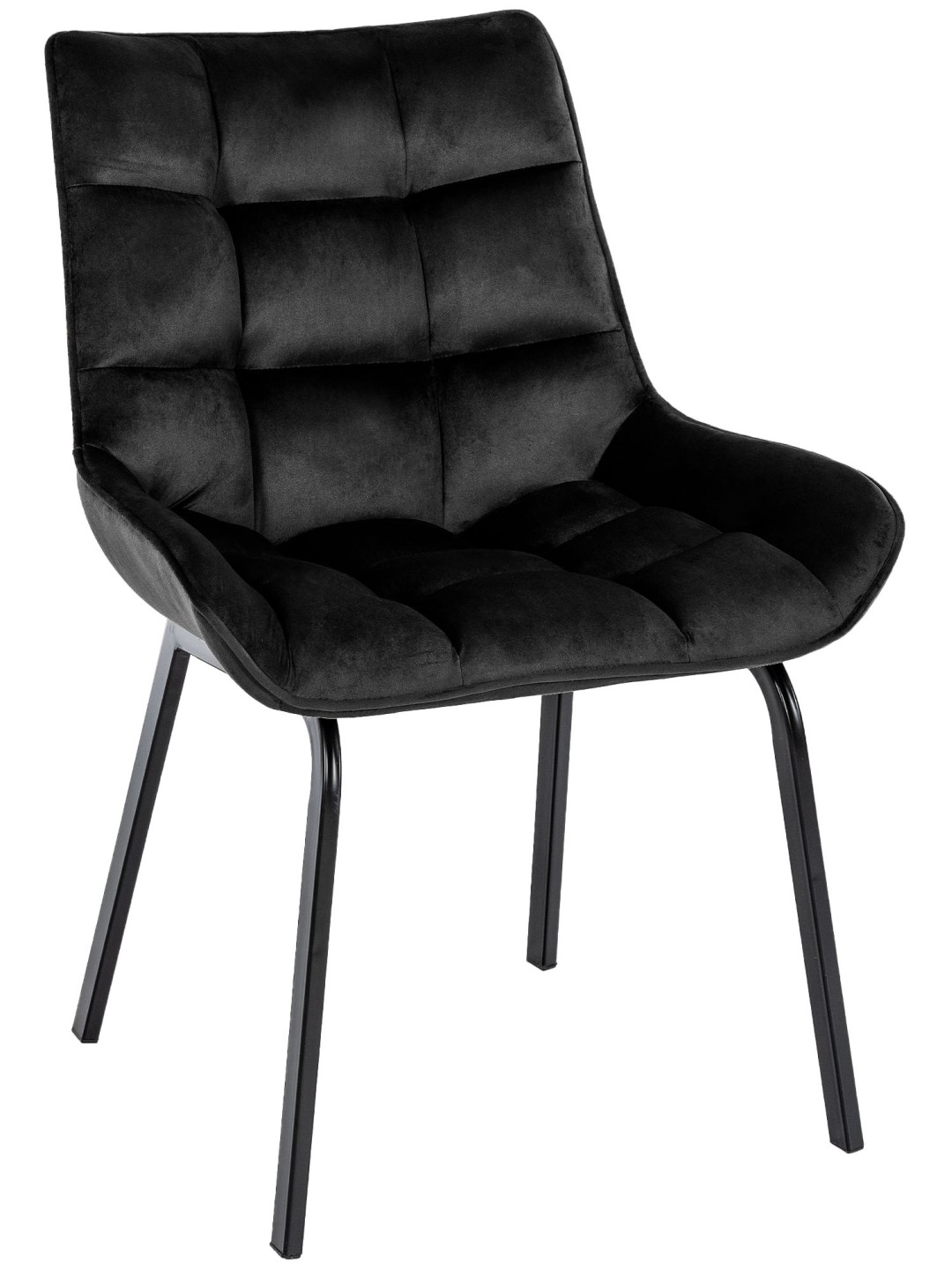 Chaise Saranda velours, noir