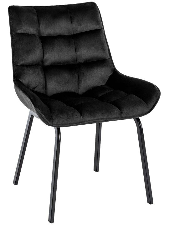 Chaise Saranda velours, noir