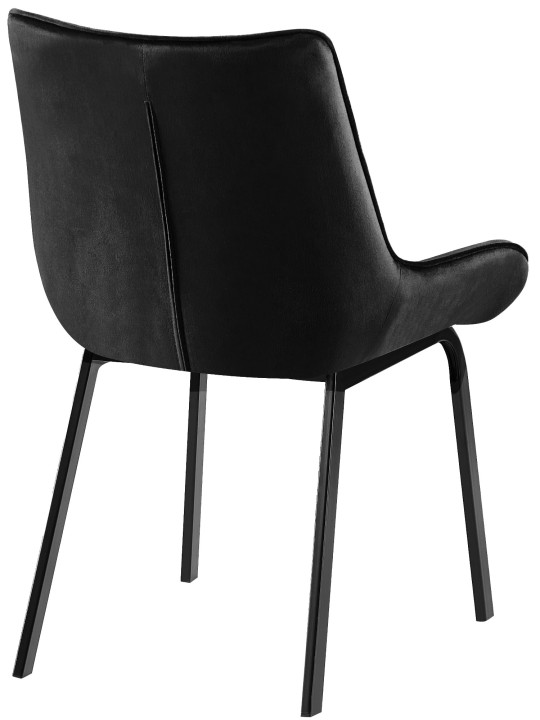 Chaise Saranda velours, noir