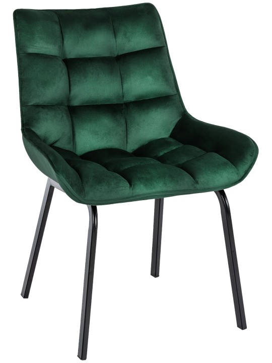 Chaise Saranda velours, vert