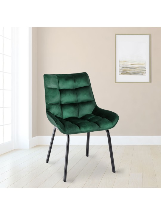 Chaise Saranda velours, vert