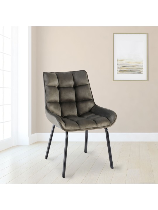 Chaise Saranda velours, anthracite