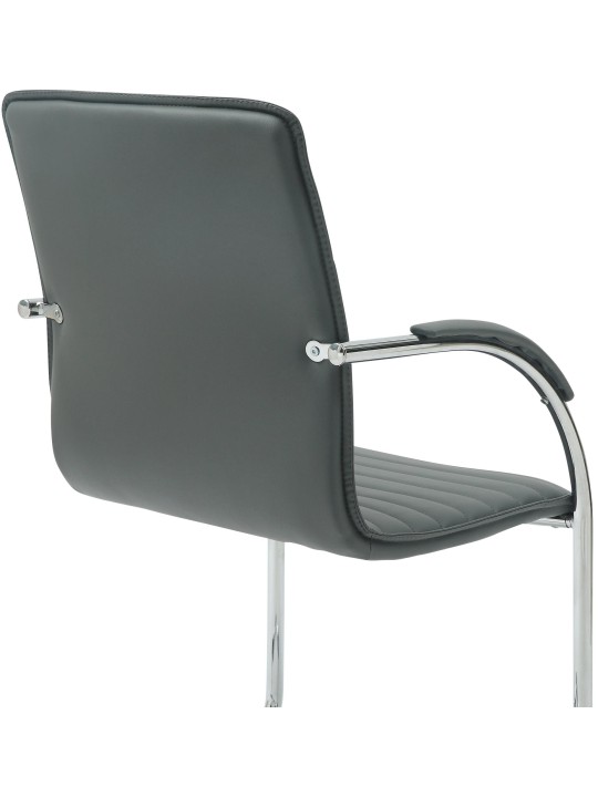 Lot de 2 chaises visiteurs Tira simili cuir, gris