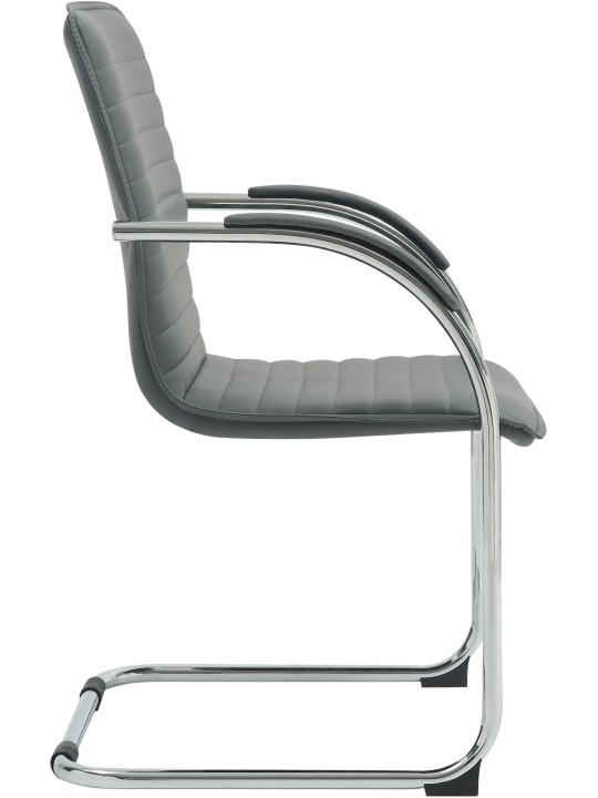 Lot de 2 chaises visiteurs Tira simili cuir, gris