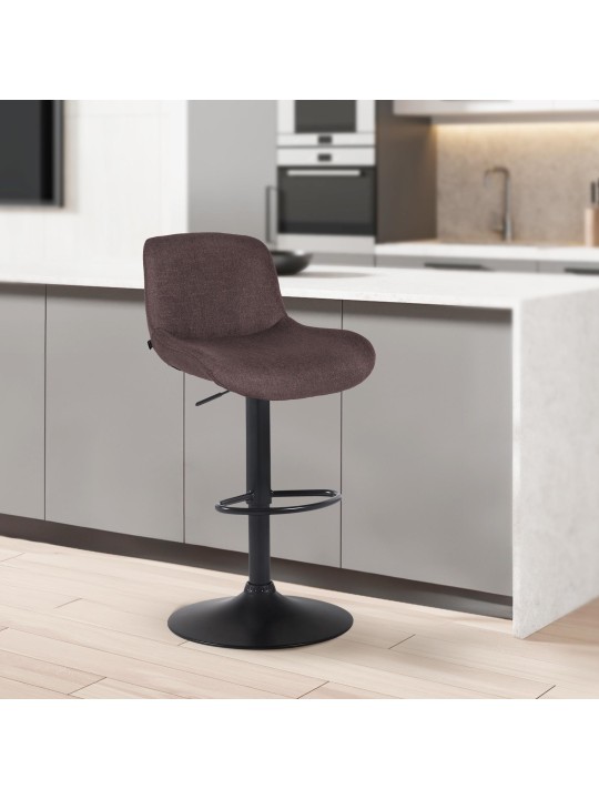 Tabouret de bar Solon tissu, brun foncé