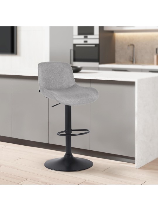 Tabouret de bar Solon tissu, gris clair