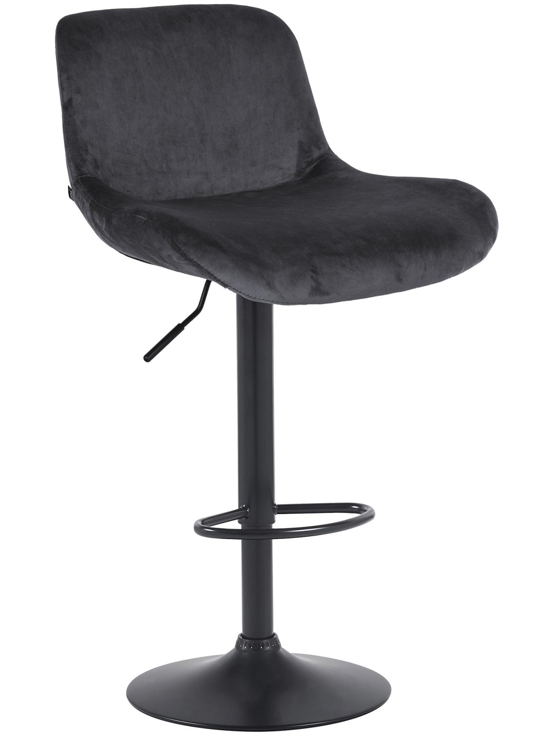 Tabouret de bar Solon velours, noir