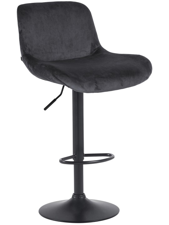 Tabouret de bar Solon velours, noir