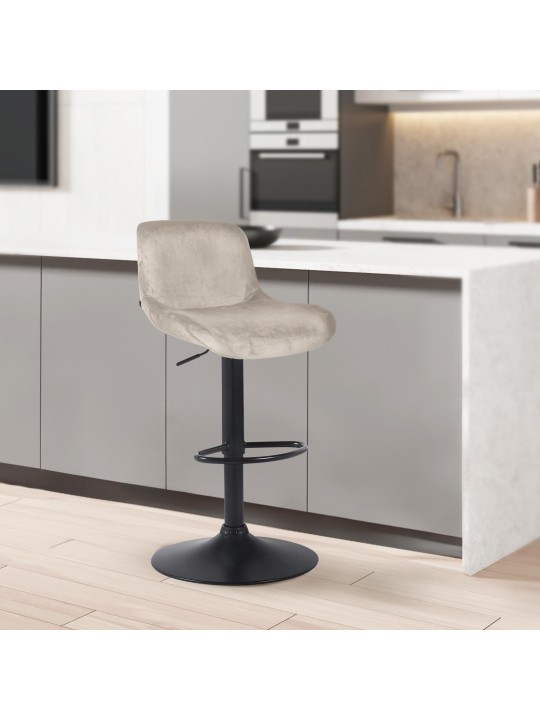 Tabouret de bar Solon velours, crème