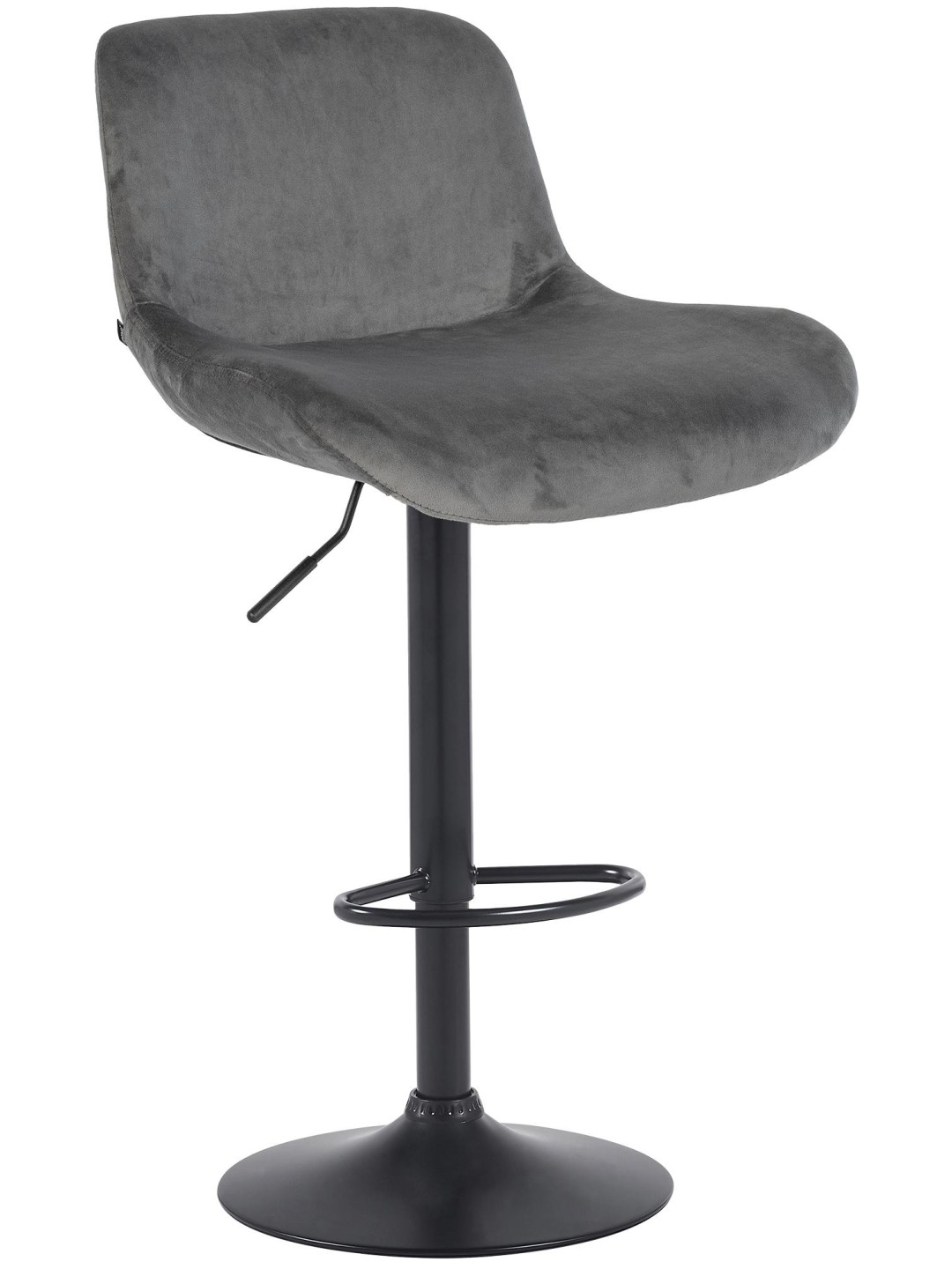 Tabouret de bar Solon velours, gris foncé