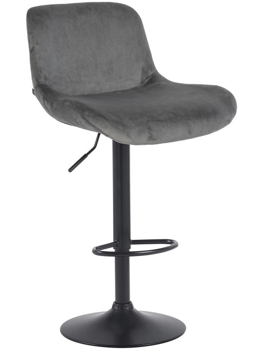 Tabouret de bar Solon velours, gris foncé