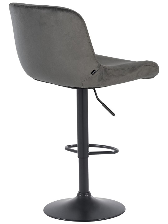 Tabouret de bar Solon velours, gris foncé