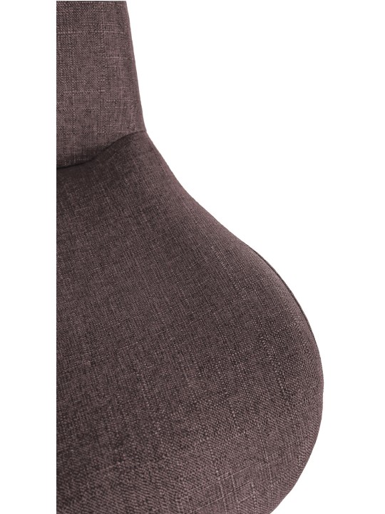 Tabouret de bar Solon tissu chromé, brun foncé