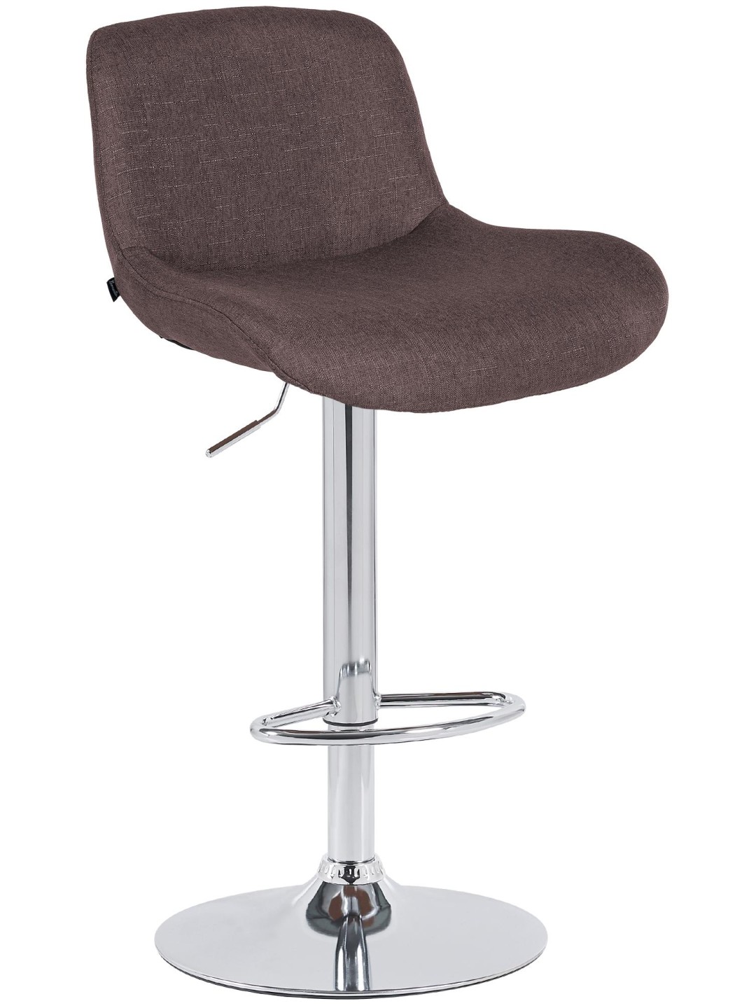 Tabouret de bar Solon tissu chromé, brun foncé