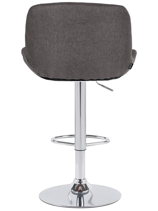Tabouret de bar Solon tissu chromé, gris foncé