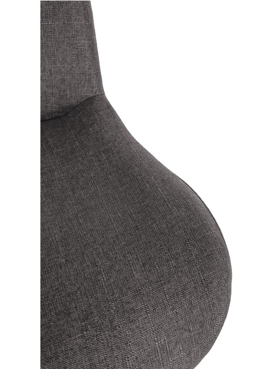 Tabouret de bar Solon tissu chromé, gris foncé