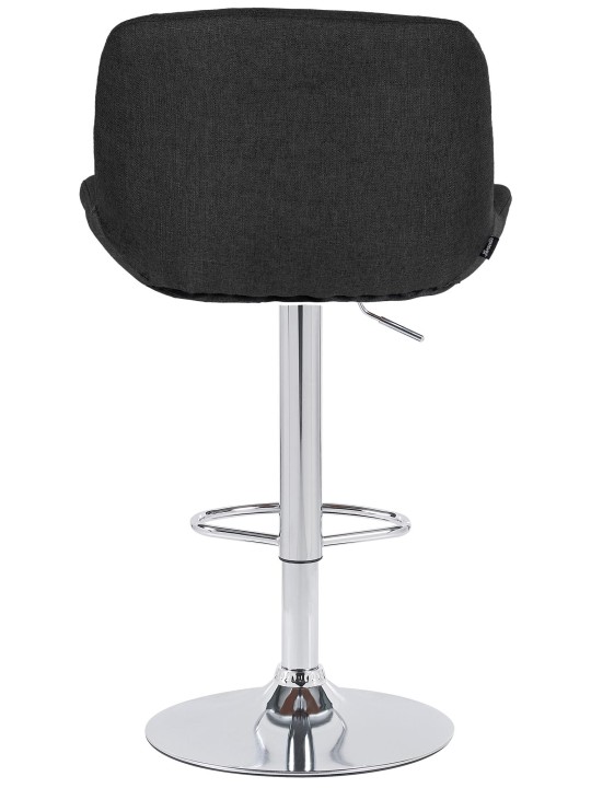 Tabouret de bar Solon tissu chromé, noir
