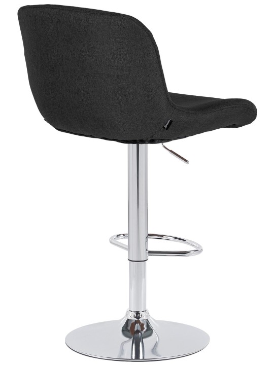 Tabouret de bar Solon tissu chromé, noir