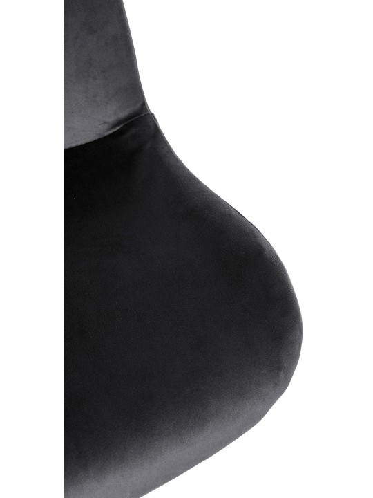 Tabouret de bar Solon velours chromé, noir