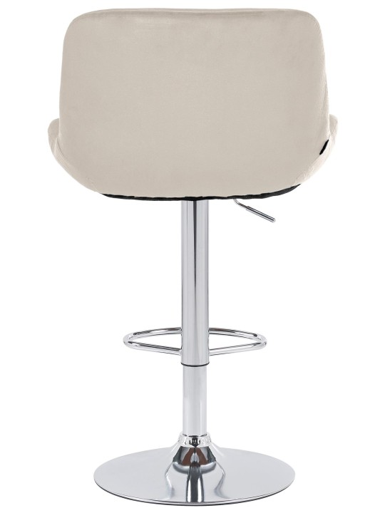 Tabouret de bar Solon velours chromé, crème