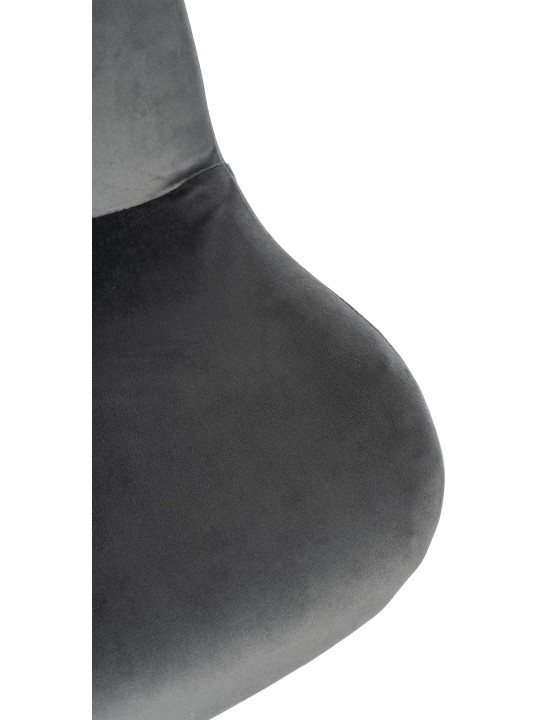 Tabouret de bar Solon velours chromé, gris foncé