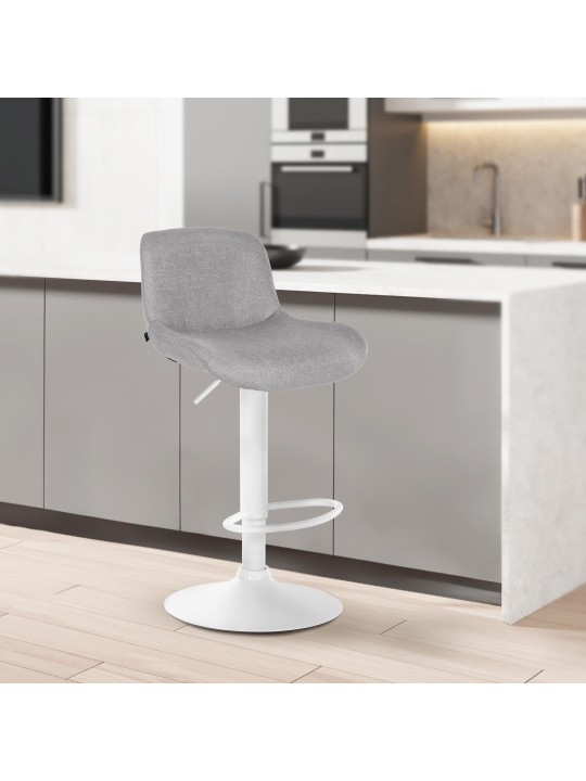 Tabouret de bar Solon tissu, gris clair