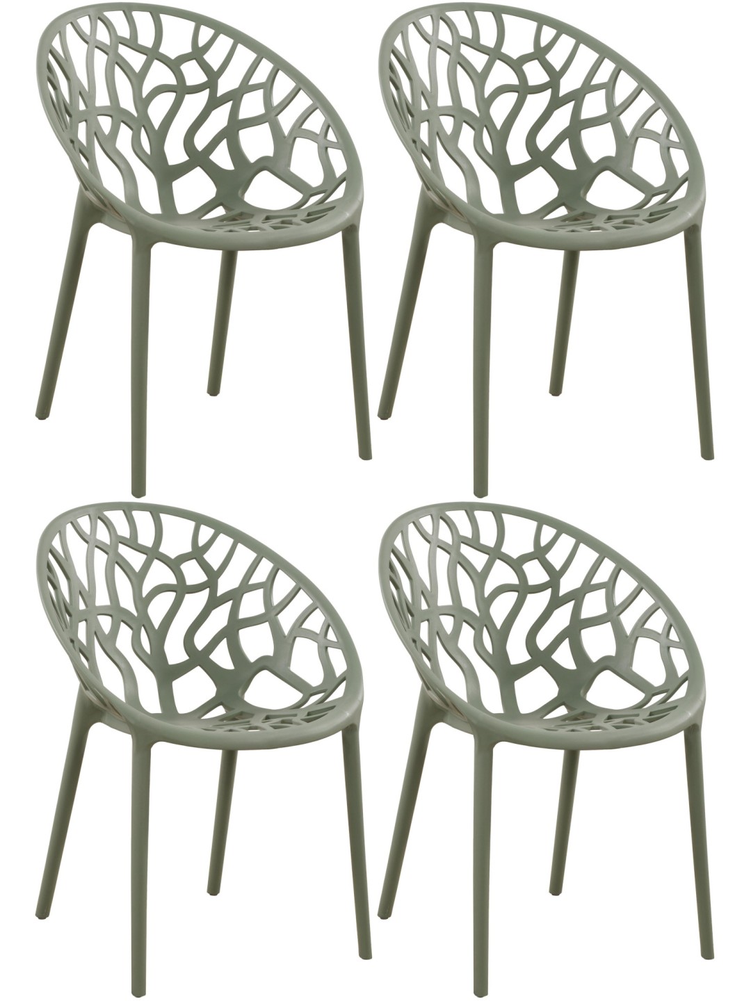 Ensemble de 4 chaises Hope, olive