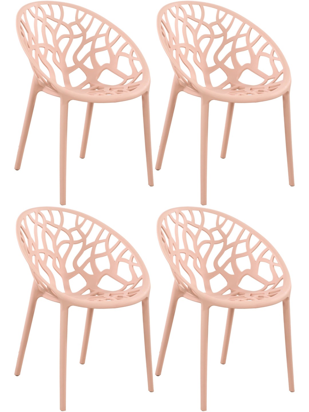 Ensemble de 4 chaises Hope, rose