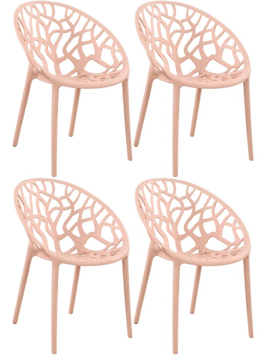 Ensemble de 4 chaises Hope, rose