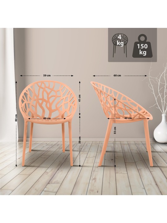 Ensemble de 4 chaises Hope, pêche